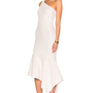 Dulcina One-shoulder Handkerchief-hem Midi